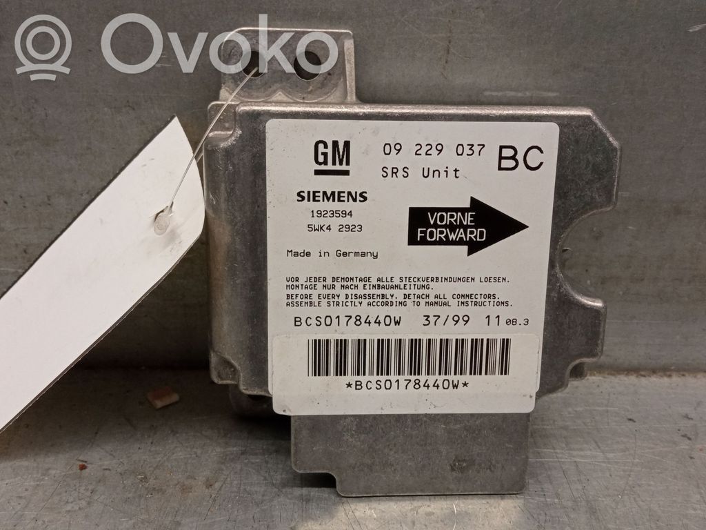 Opel Astra G Unitate/modul de comandă airbaguri 