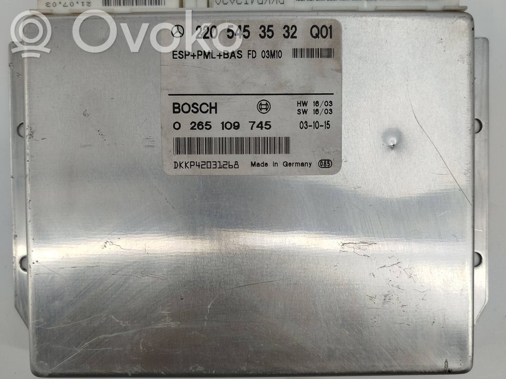 Mercedes-Benz S W220 Unitate control ESP (sistem de stabilitate) 