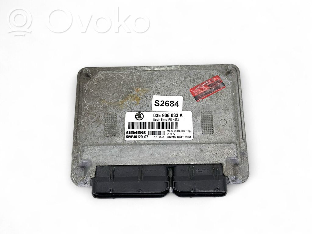 Engine control unit/module   03E906033A,5WP4012007,3P4672