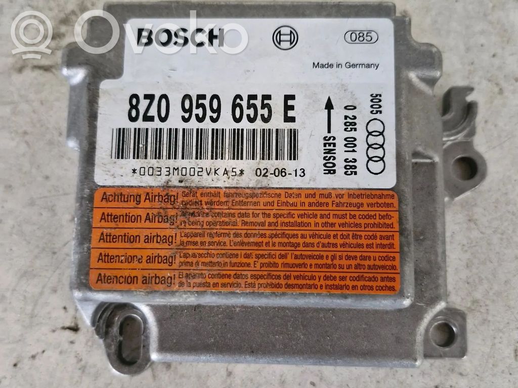 Unidad de control/módulo del Airbag   8Z0959655E,0285001385