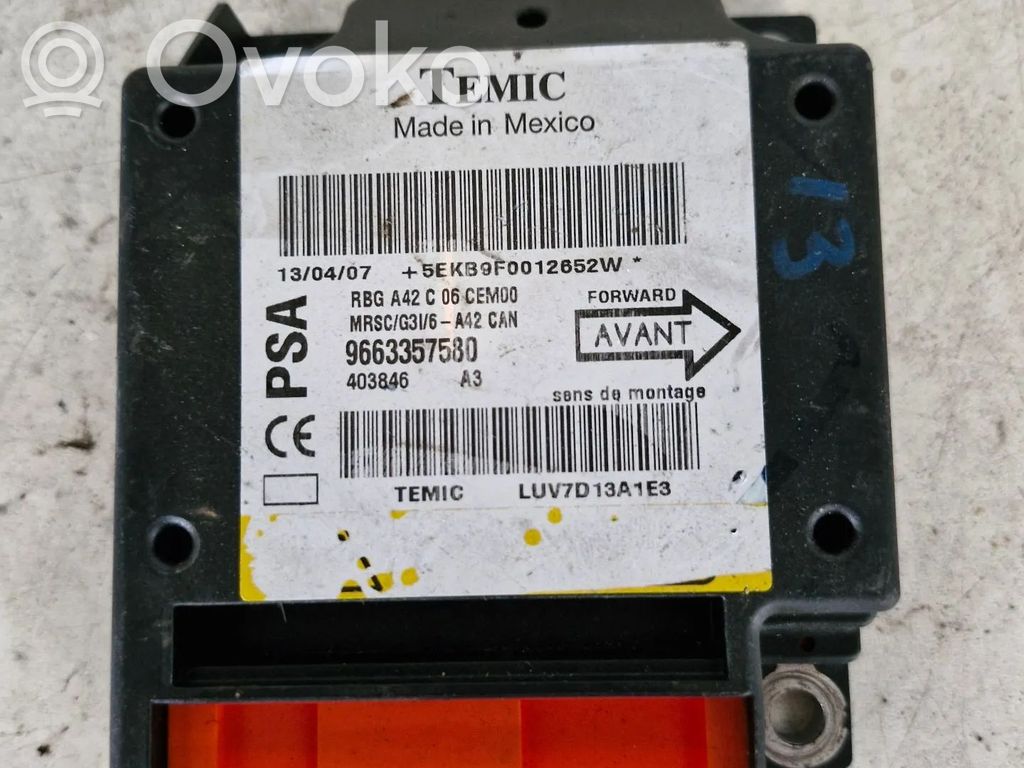 Citroen C3 Pluriel Airbag control unit/module 