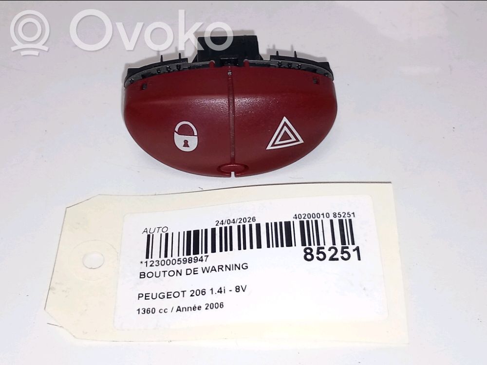 Hazard light switch   6554W9,6554W9