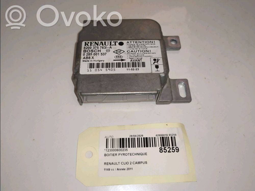 Renault Clio III Airbag control unit/module 