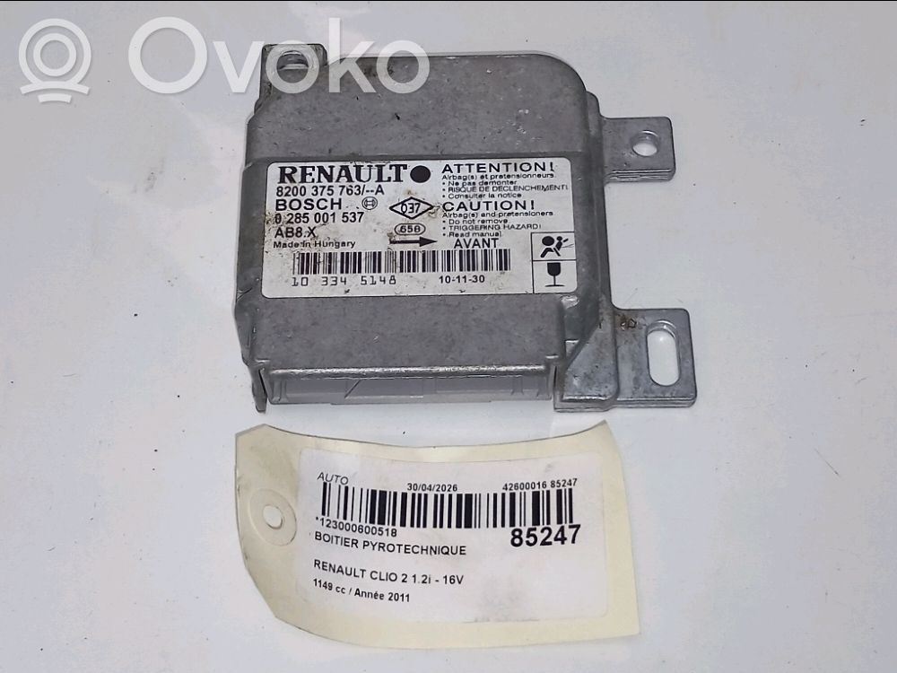 Airbag control unit/module   8200375763,8200375763