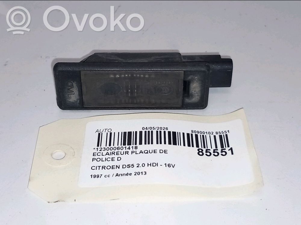 Number plate light   6340F0,6340F0