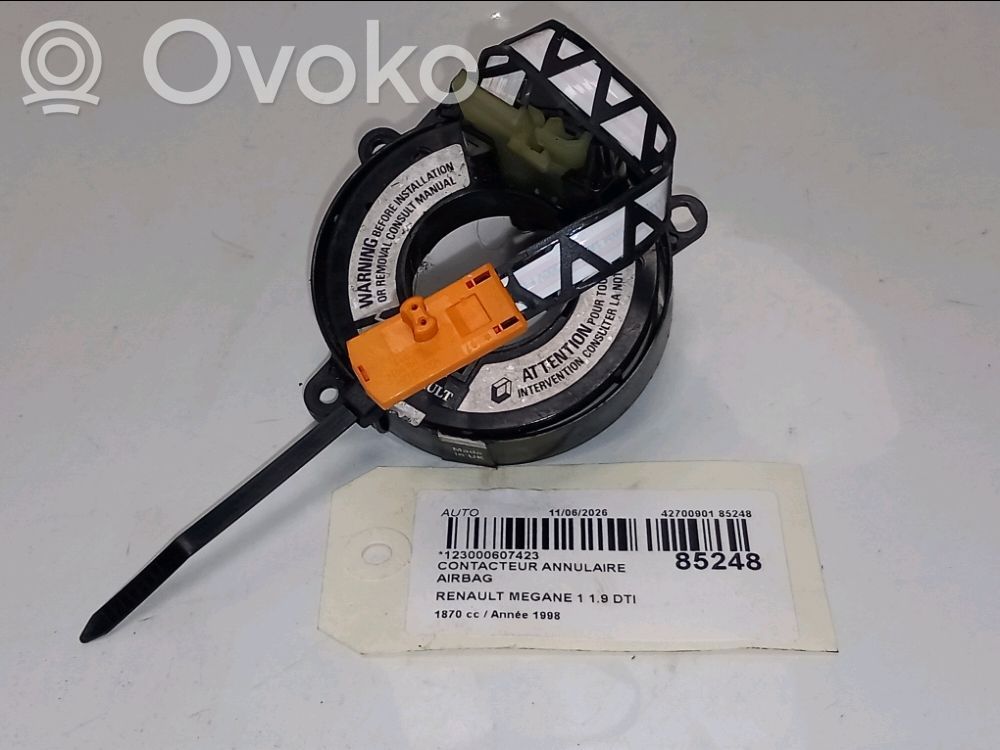 Renault Megane I Bague collectrice/contacteur tournant airbag (bague SRS) 