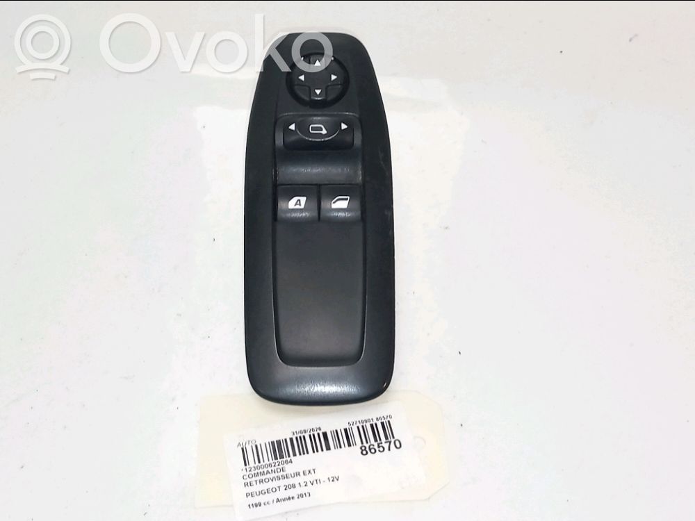 Peugeot 208 I Bouton de commutateur rétroviseur latéral