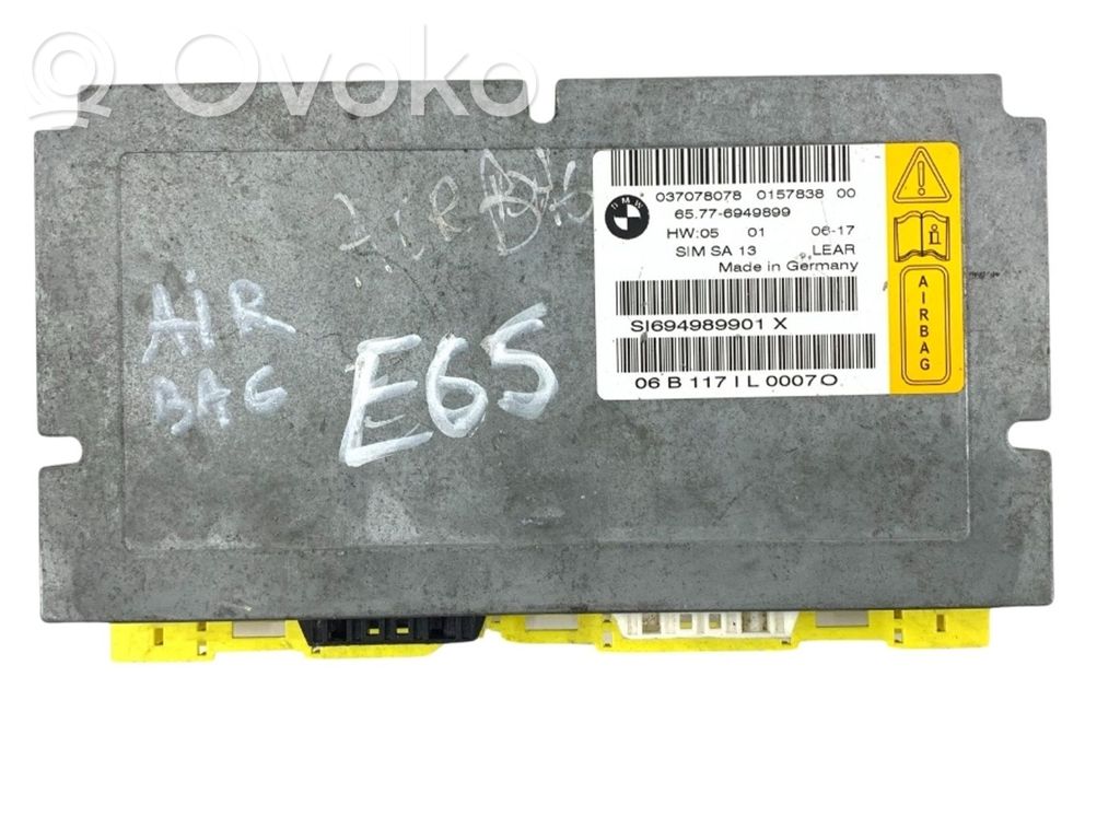 BMW 7 E65 E66 Module de contrôle airbag 