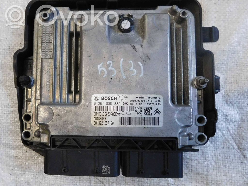 Peugeot 308 Dzinēja vadības bloks 