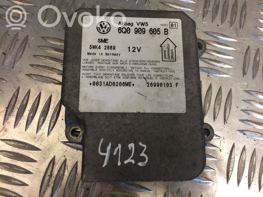 Sterownik / Moduł Airbag   6Q0909605B,4123