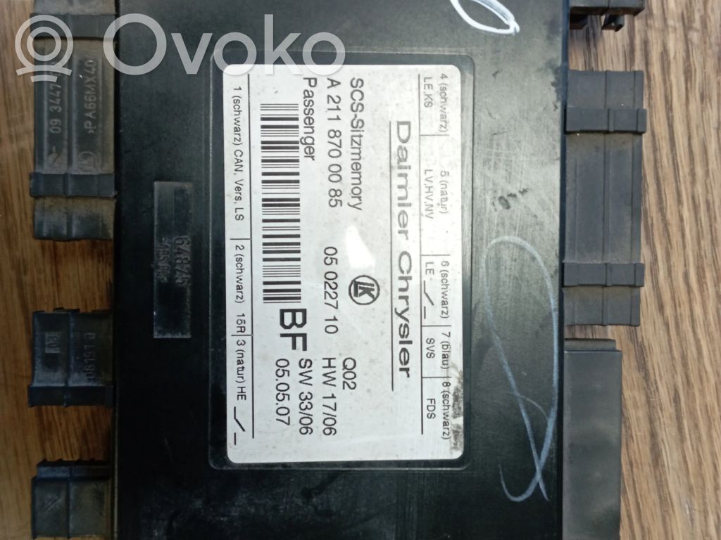 Mercedes-Benz GL X164 Module de commande de siège 