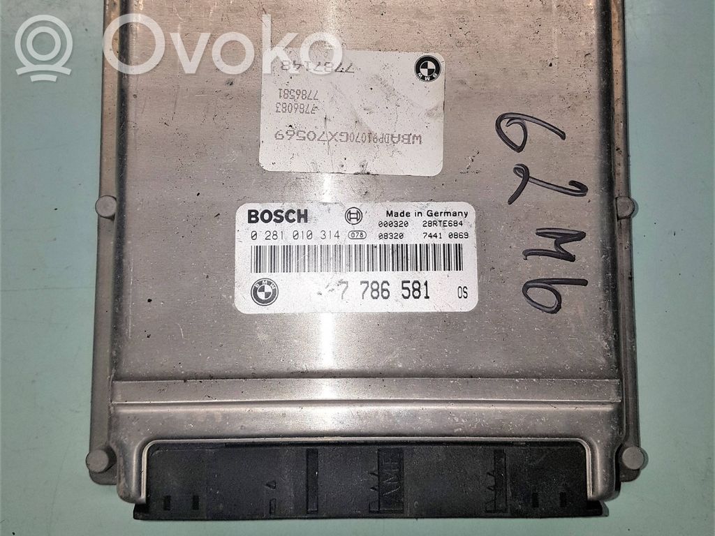 Unidad de control/módulo del motor   7786581,28RTE684,0281010314