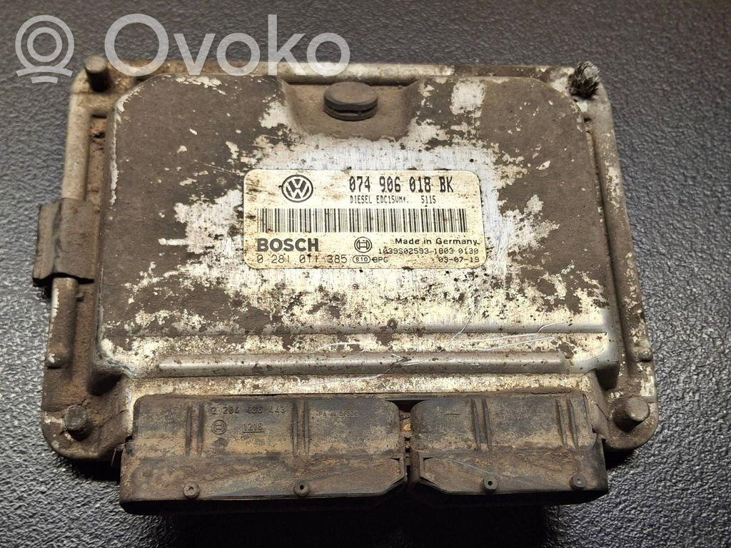 Engine control unit/module   074906018BK,0281011385,1039S02593,028101138