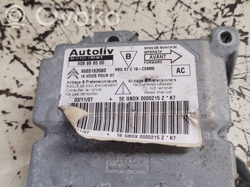 Airbag control unit/module   9665163580,608989500