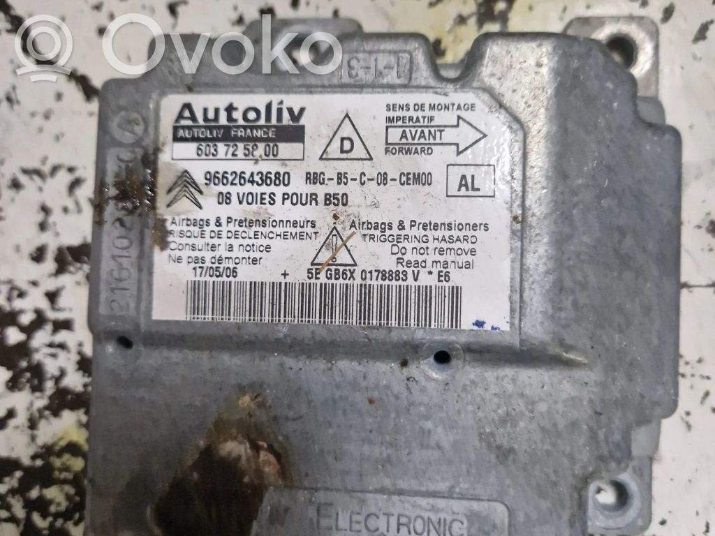 Citroen C4 I Airbag control unit/module 