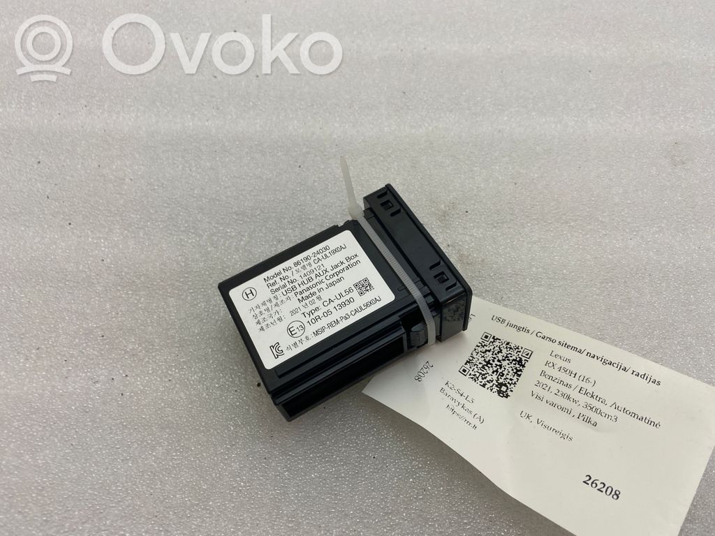 Lexus RX 450H Enchufe conector USB 