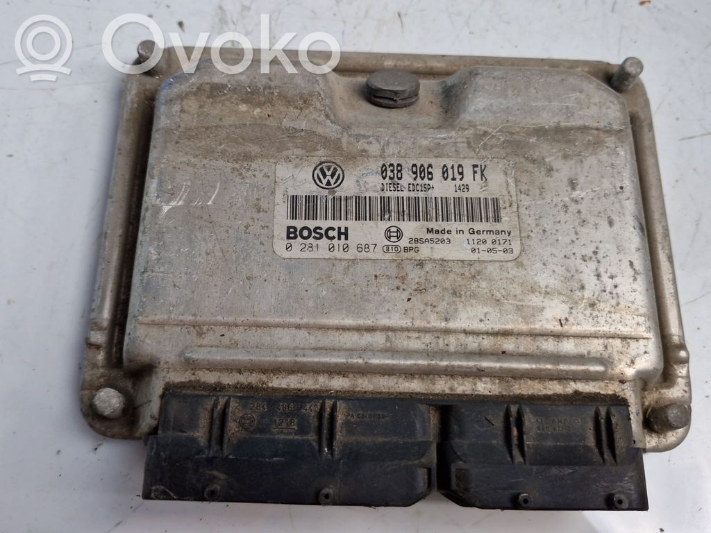 Unidad de control/módulo del motor   038906019A,038906019FK,0281010687