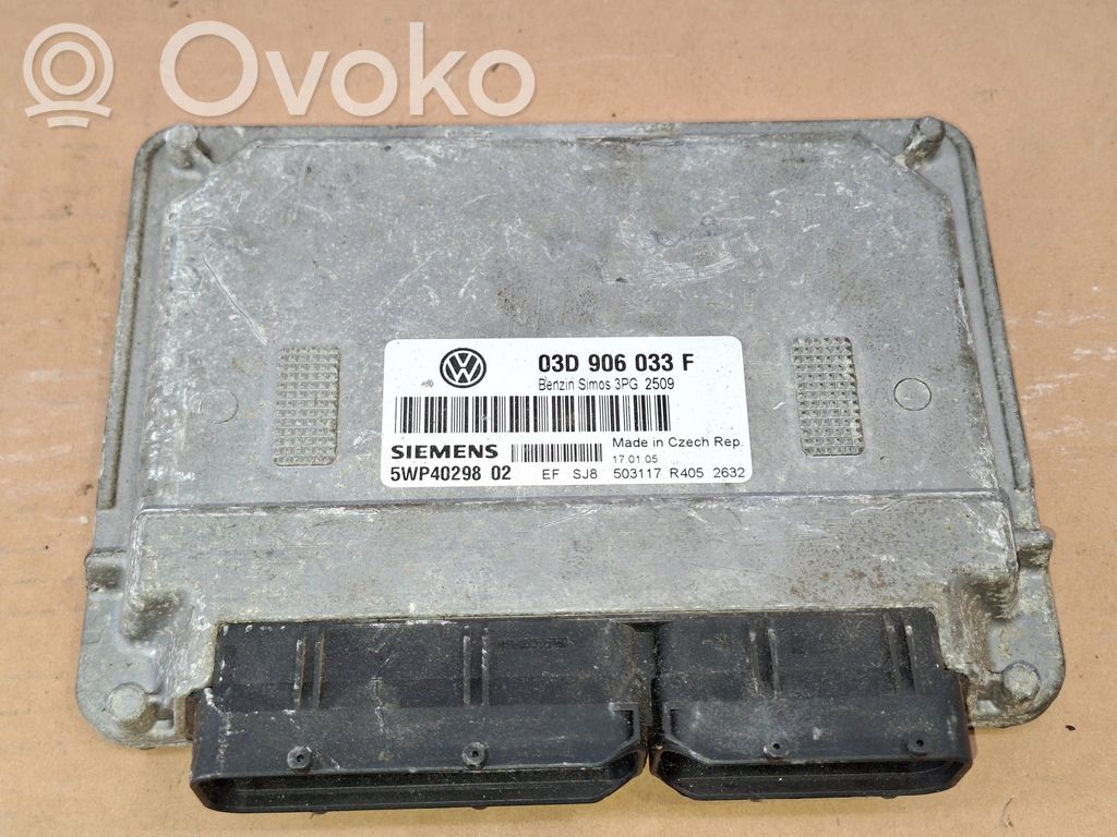 Engine control unit/module   03D906033F,5WP4029802,3PG2509