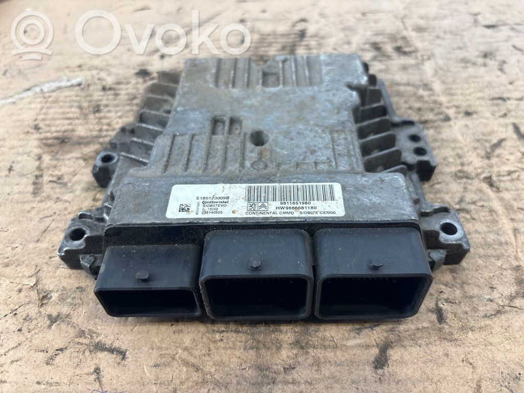 Engine control unit/module   S180123009B,9811651980,9666681180