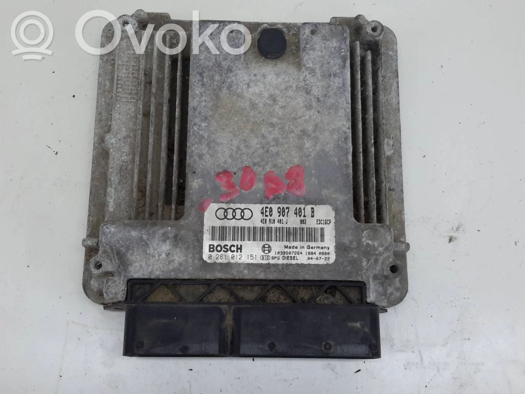 Dzinēja vadības bloks   4E0907401B,1039S07264,0281012151