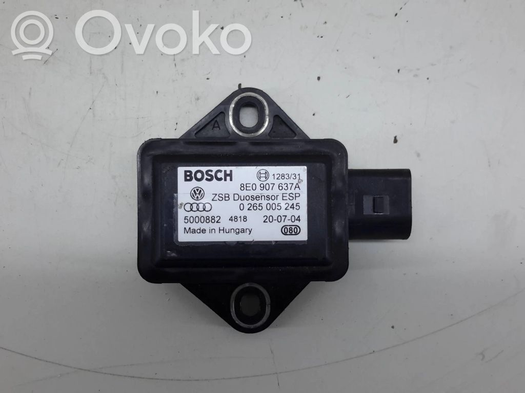 ESP acceleration yaw rate sensor   8E0907637A,0265005245,5000882