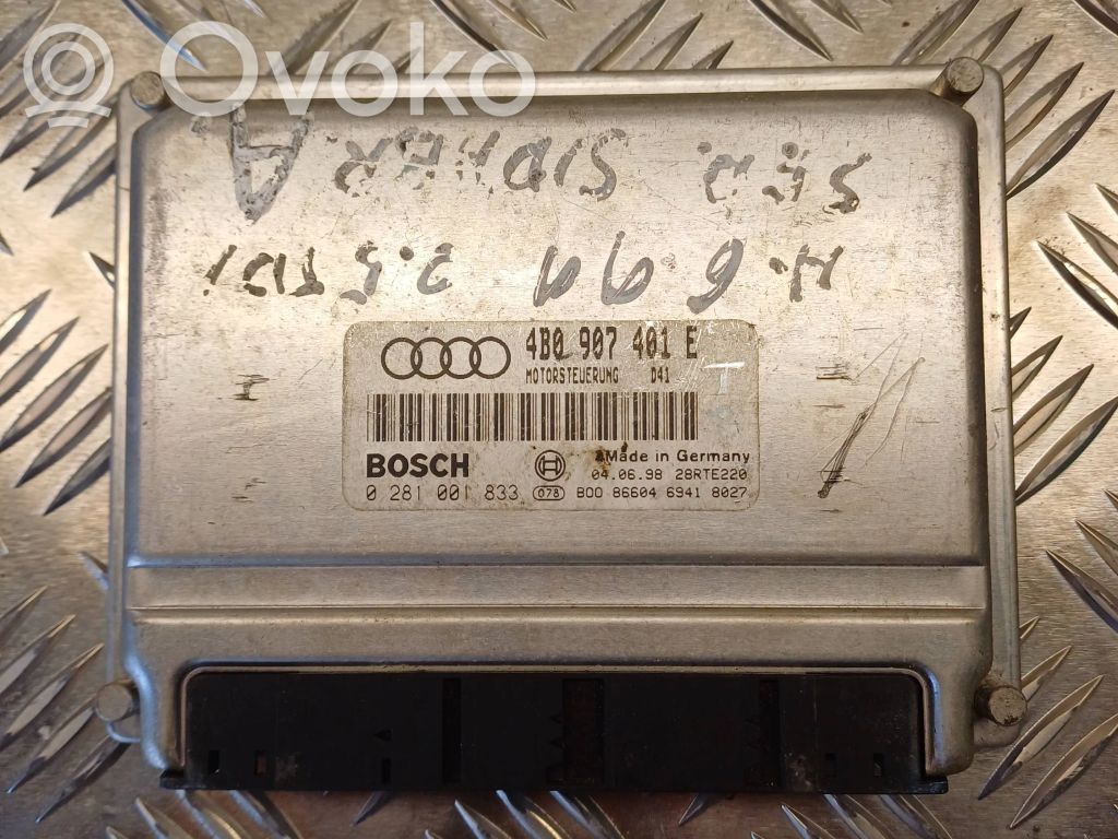 Engine control unit/module   4B0907401E,0281001833,28RTE220