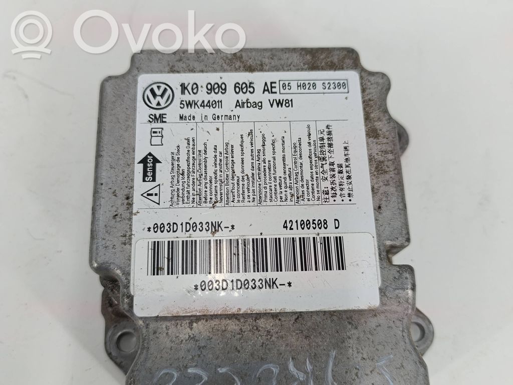 Airbag control unit/module   1K0909605AE,5WK44011,05H020S2300,003D1D033NK