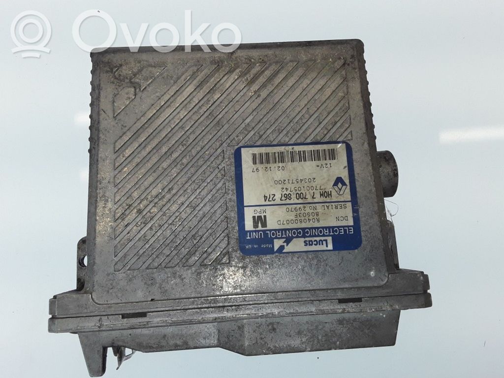 Engine control unit/module   7700867274,7700105742,2034571200,80603F,R0408007D