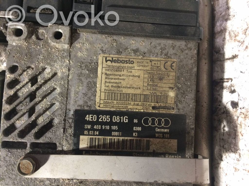 Audi A8 S8 D3 4E Standheizung (Webasto) 