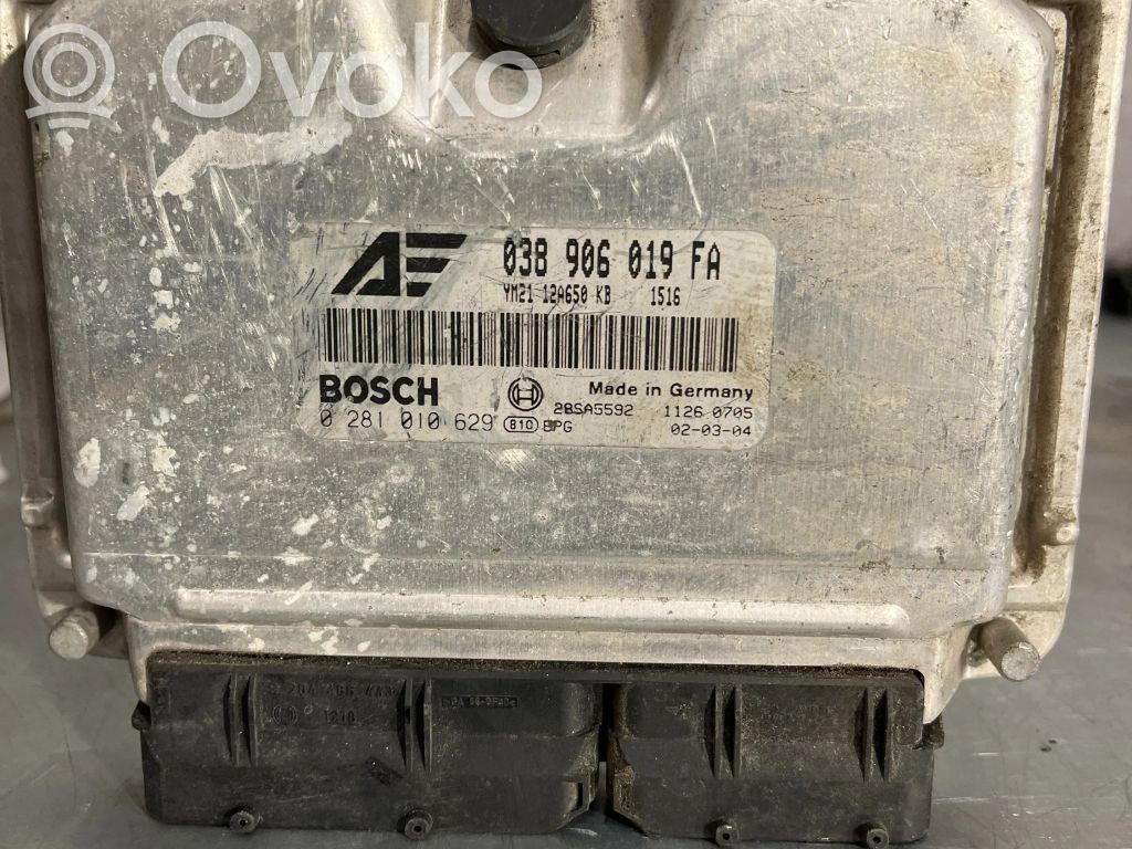 Engine control unit/module   038906019FA,28SA5592,YM2112A650KB,0281010629