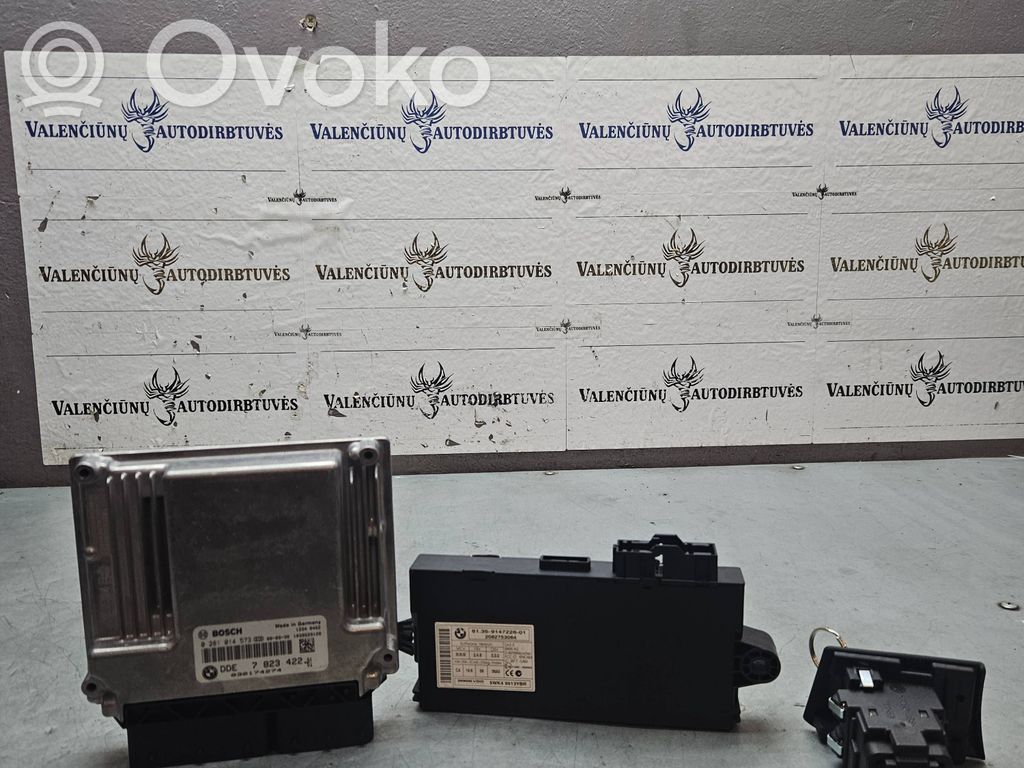 BMW 3 E90 E91 Juego de cerradura y set ECU del motor 