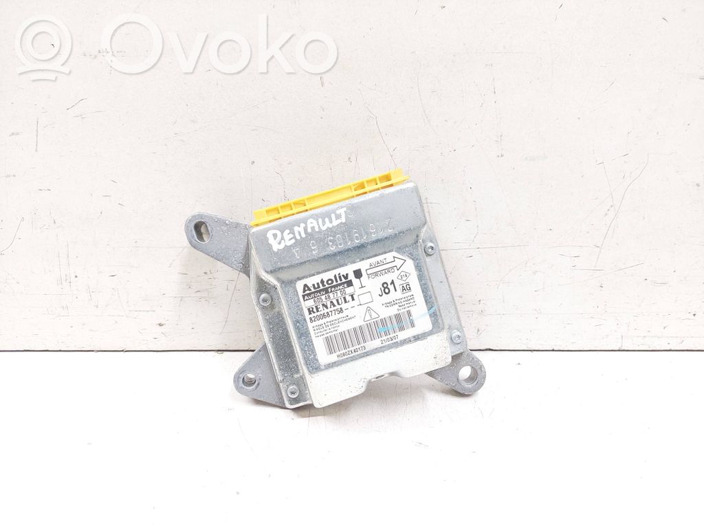 Sterownik / Moduł Airbag   605487700,8200687758,H080ZX40173