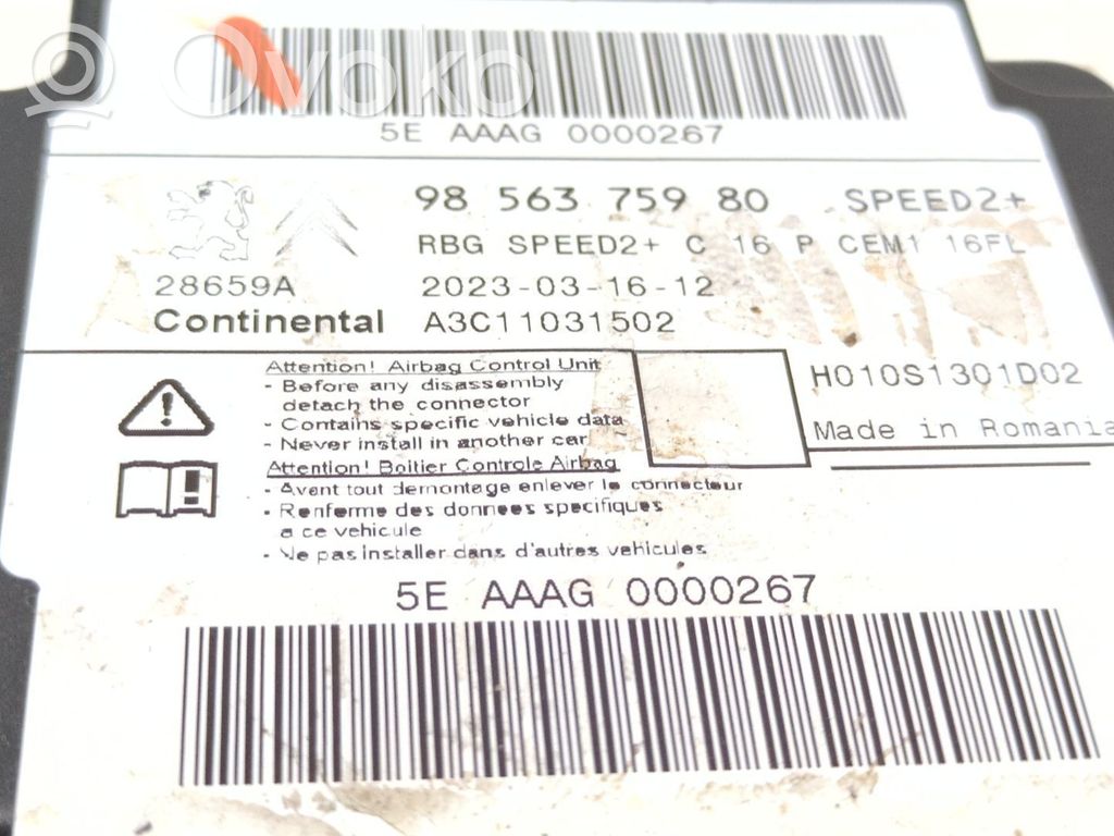 Citroen Berlingo Sterownik / Moduł Airbag 