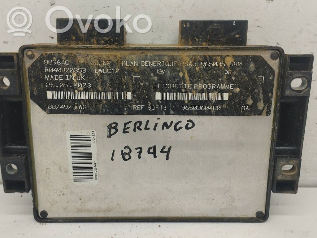 Engine control unit/module   9650360480,9650359580