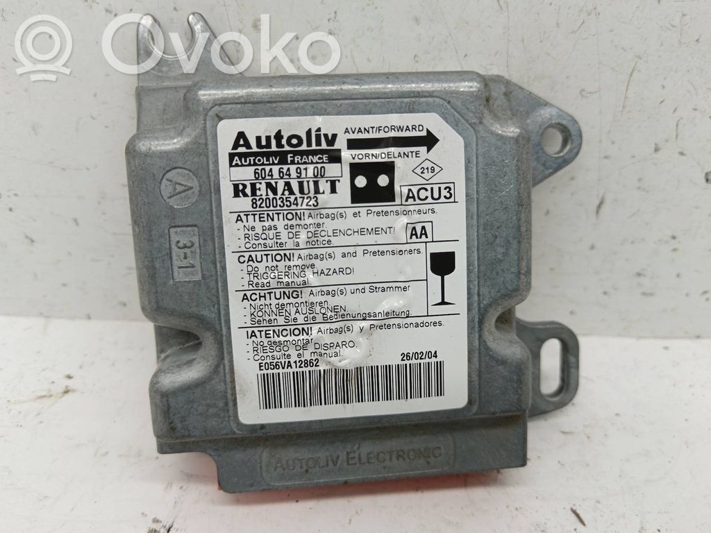 Unidad de control/módulo del Airbag   8200354723