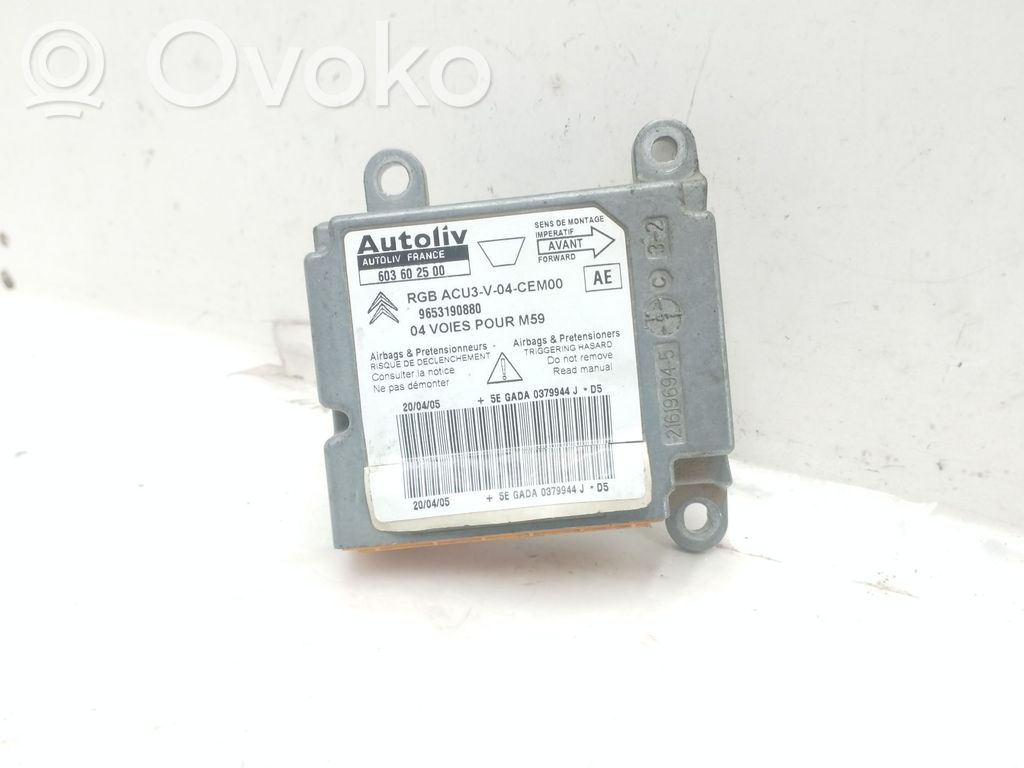 Peugeot Partner Unitate/modul de comandă airbaguri 