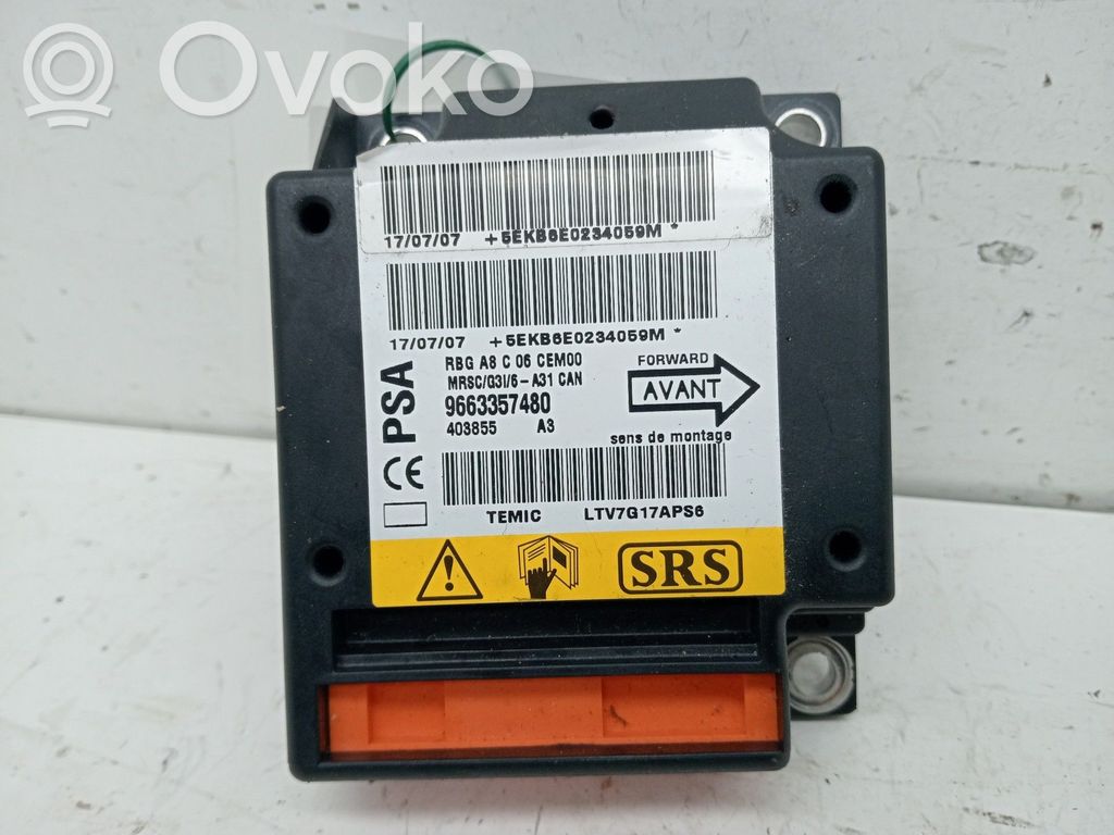 Airbag control unit/module   9663357480