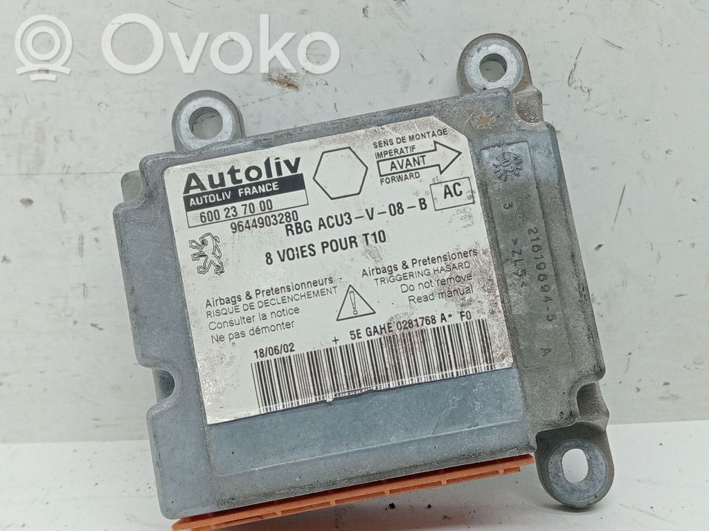Peugeot 206 Sterownik / Moduł Airbag 