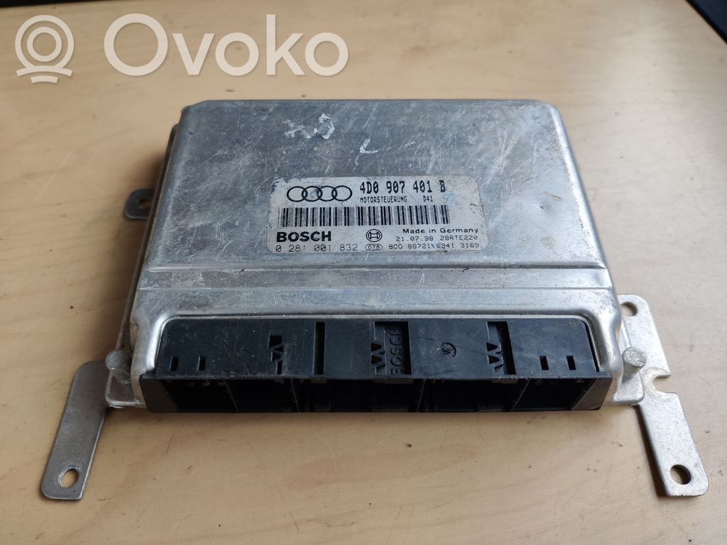 Engine control unit/module   4D0907401B,0281001832