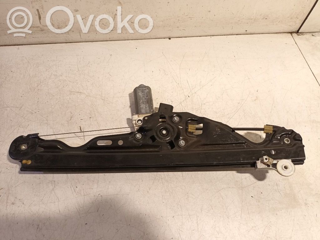 Rear door window regulator with motor