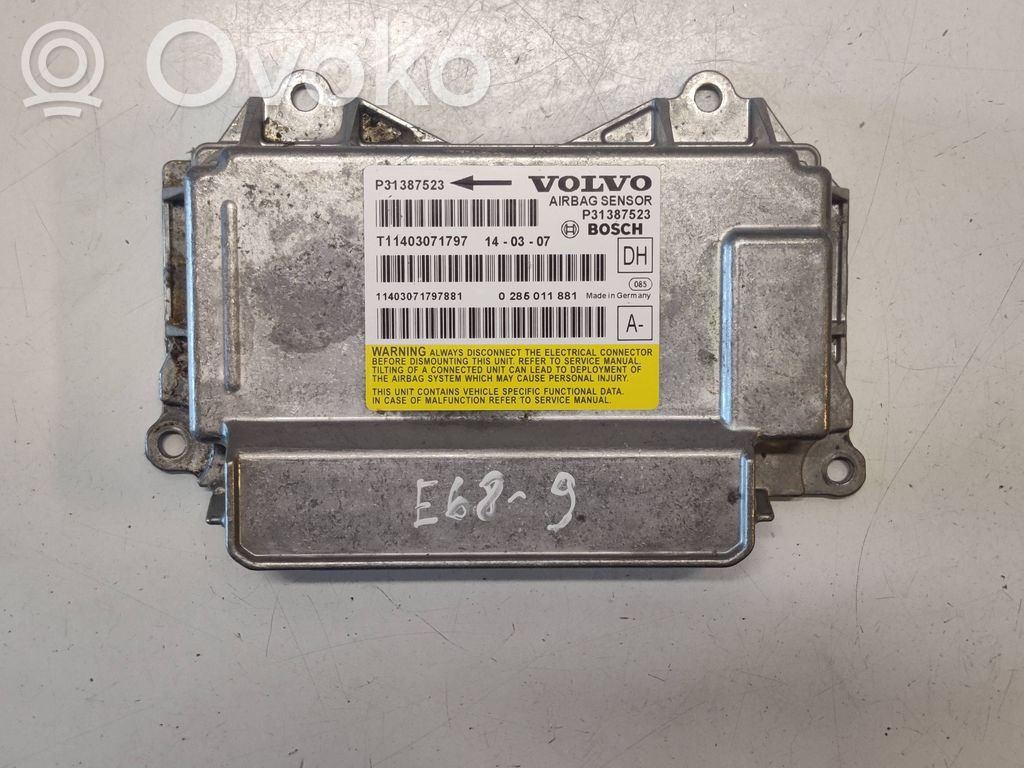 Volvo S60 Unitate/modul de comandă airbaguri 