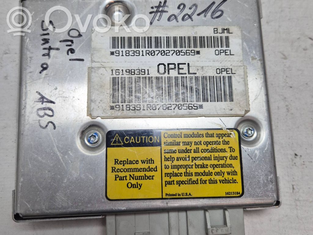ABS control unit/module   16198391