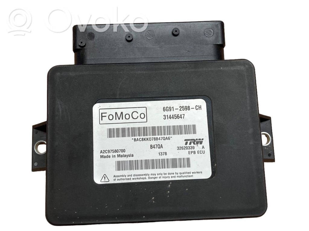 Module de commande de frein à main   31445647,6G912598CH,A2C97580700