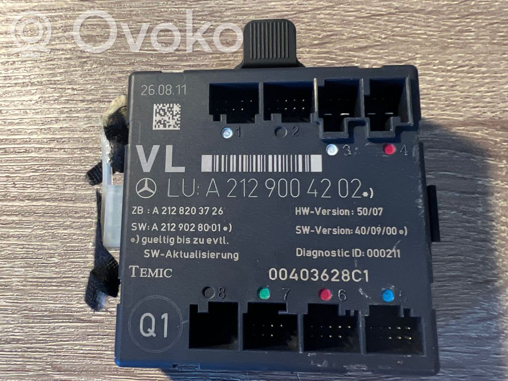 Mercedes-Benz C W204 Unité de commande module de porte 