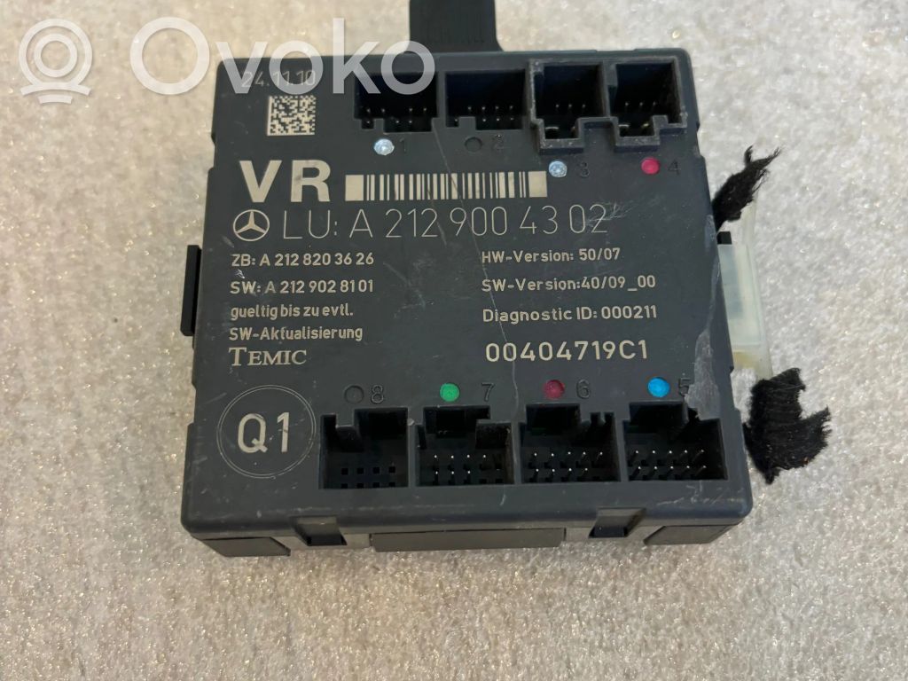 Mercedes-Benz E C207 W207 Unité de commande module de porte 
