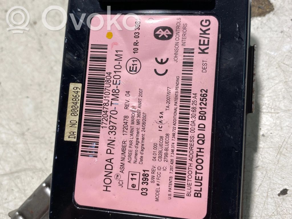 Honda Insight Modul unitate control Bluetooth 