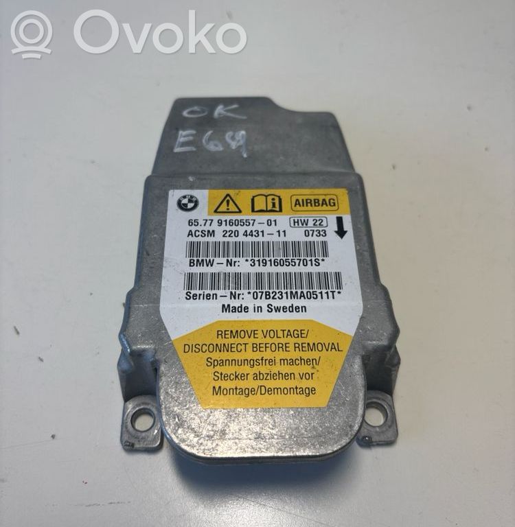 Module de contrôle airbag   9160557,31916055701S