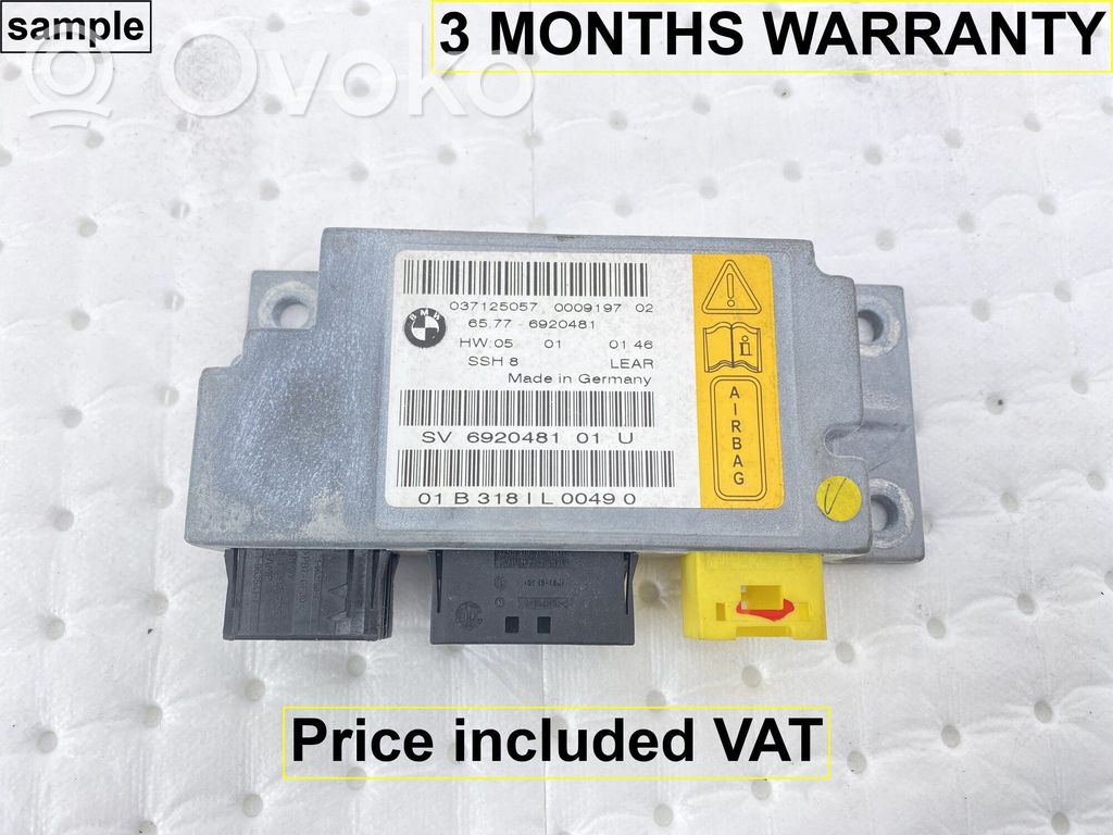 Module de contrôle airbag   65776949906,6949906,65776920481,0153413,0412293,6920481,6924557,6929558,6946108,6949906,6960226