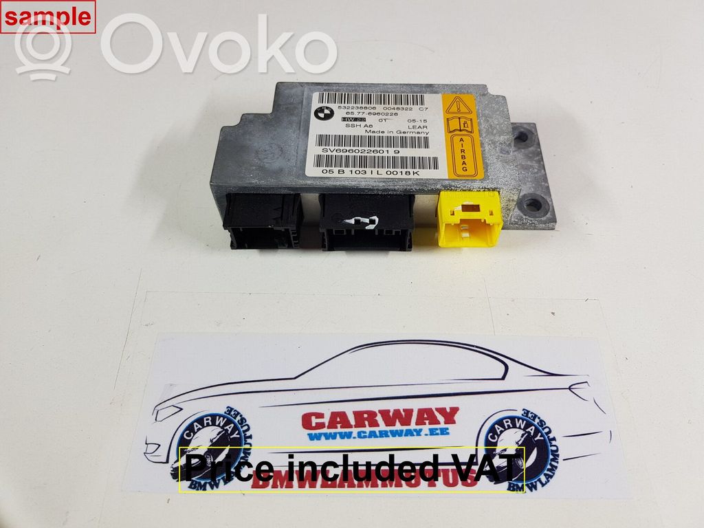 Airbag control unit/module   65776970904,6970904,65776960226,0153413,0393602,0407284,0412293,0413726,6946108,6949906,6960226,6970904