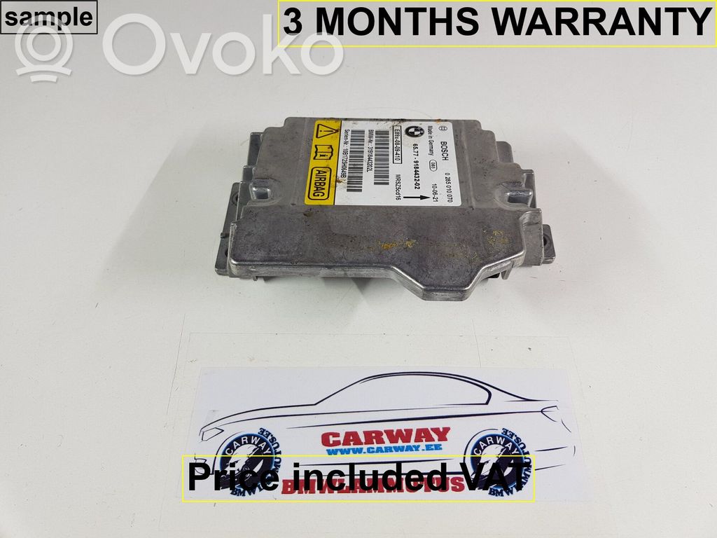 Module de contrôle airbag   65779184432,9184432,9166057,0391034,0392849,0393660,0394017,0395753,0395852,0396717,0398810,0410801,0412995,0414644,9119058,9122500,9125224,9134280,9184432
